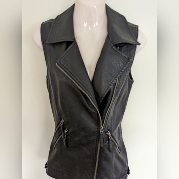 Noisy MAY faux leather moto biker jacket vest black women's xs - Picture 3 of 16